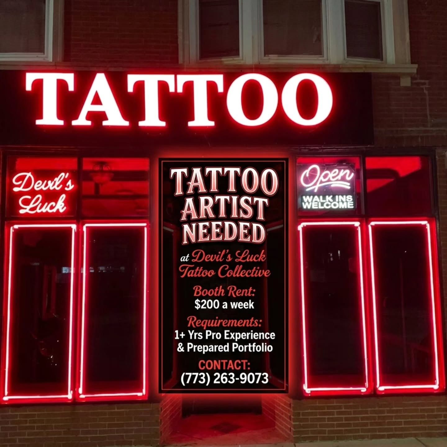  for Devil's Luck Tattoo Collective in Chicago, IL