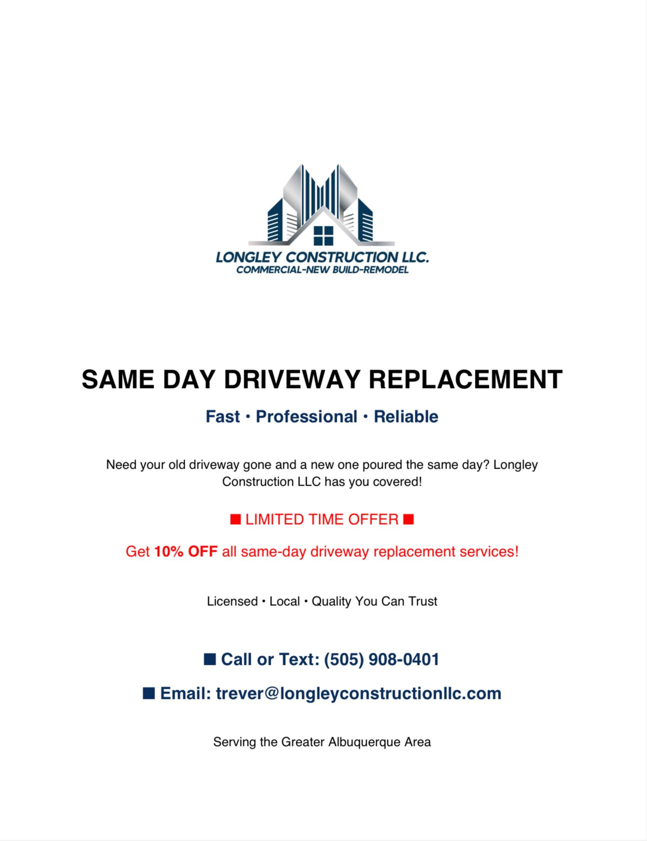  for Longley Construction in Rio Rancho, NM