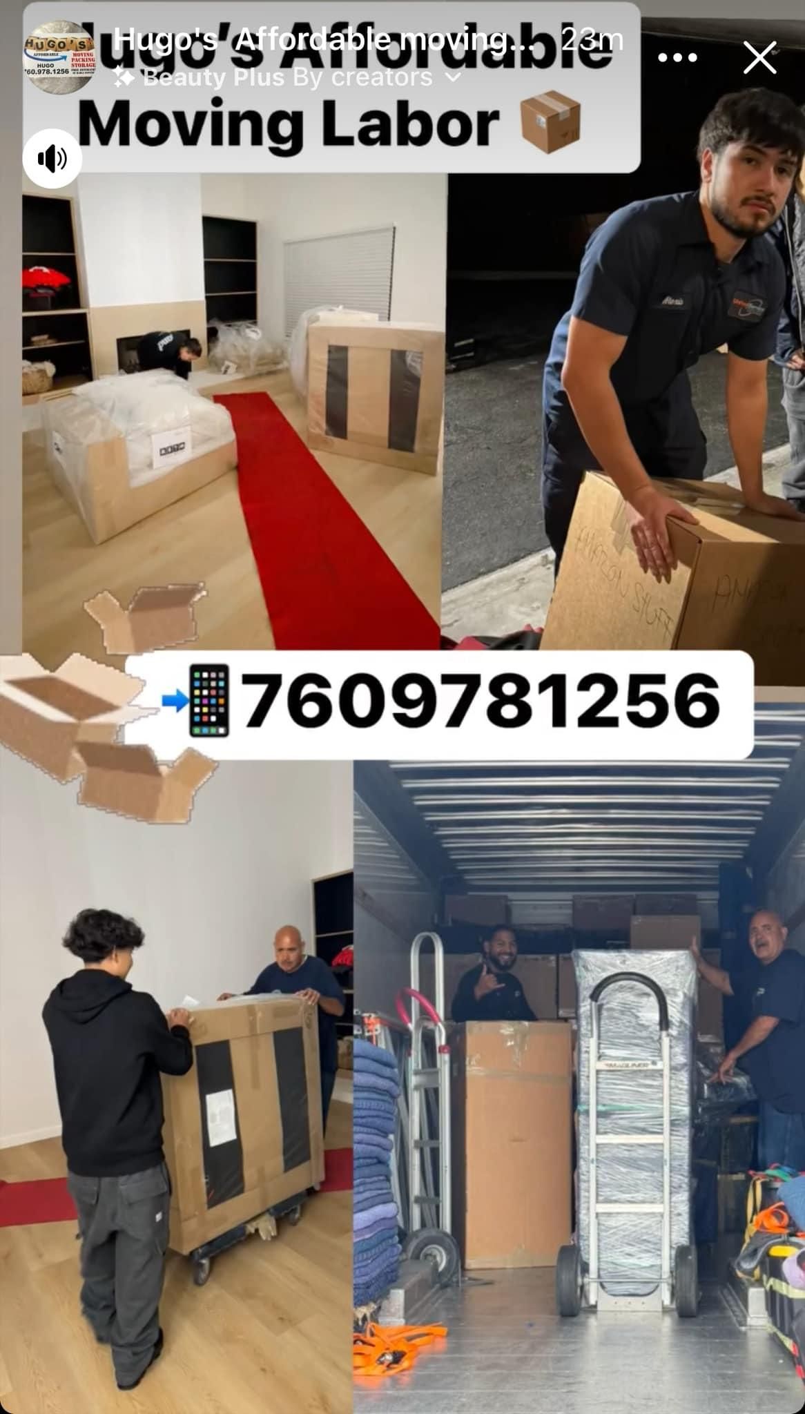  for Hugo’s Affordable Moving Labor in San Diego, CA