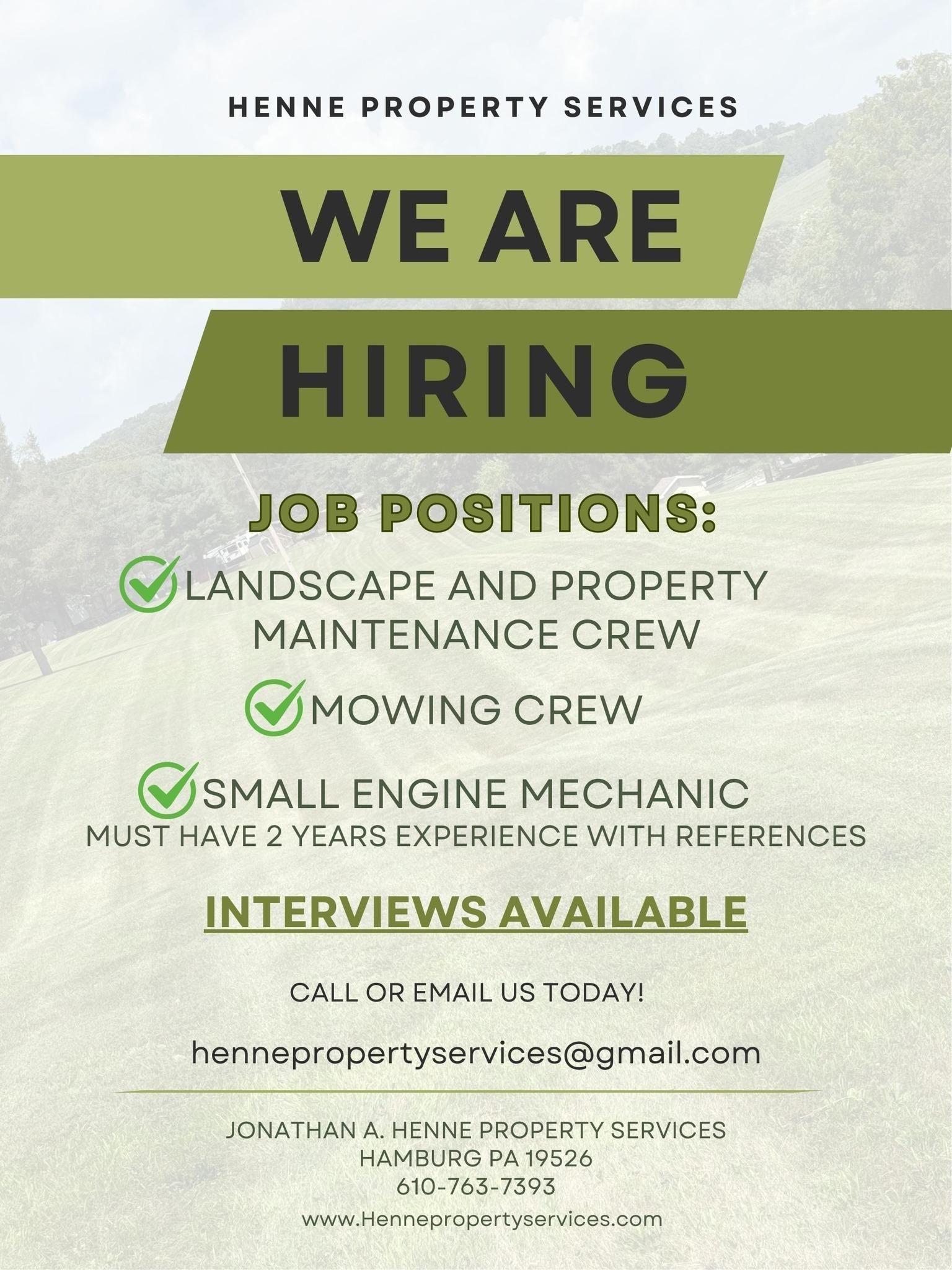  for Jonathan A. Henne Property Services. in Hamburg, PA