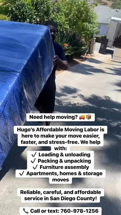 for Hugo’s Affordable Moving Labor in San Diego, CA