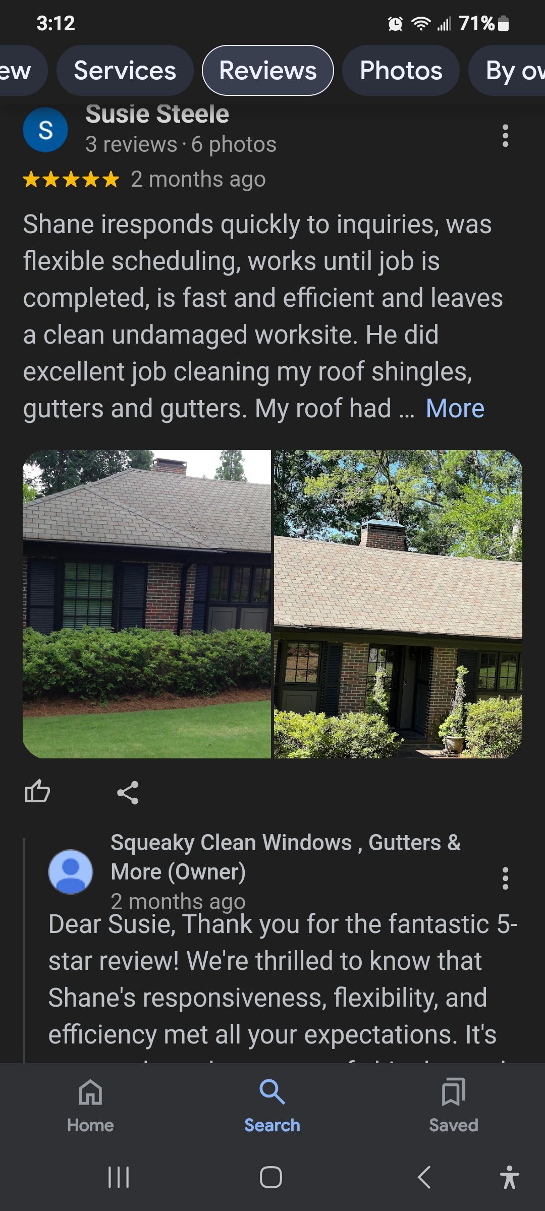  for Squeaky Clean Windows Gutters & More in Hoover, AL