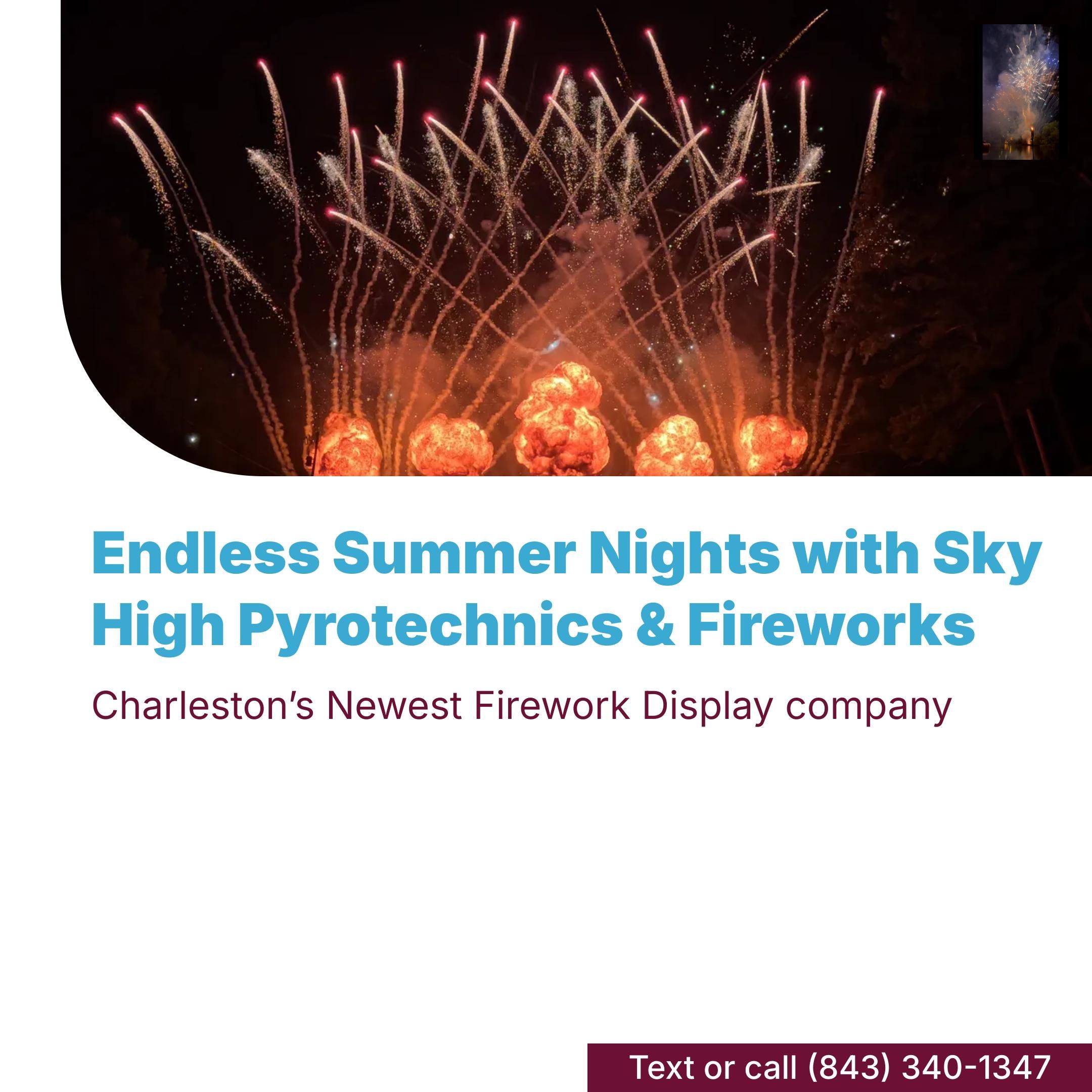  for Sky High Pyrotechnics & Fireworks Serving South Carolina, Georgia and Delaware. Wedding fireworks display company, Fourth of July fireworks display, gender reveal fireworks display, near me, Myrtle Beach Charleston Horry County Georgetown County. in Horry County, SC