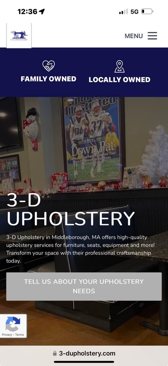  for 3-D Upholstery in Middleborough, MA
