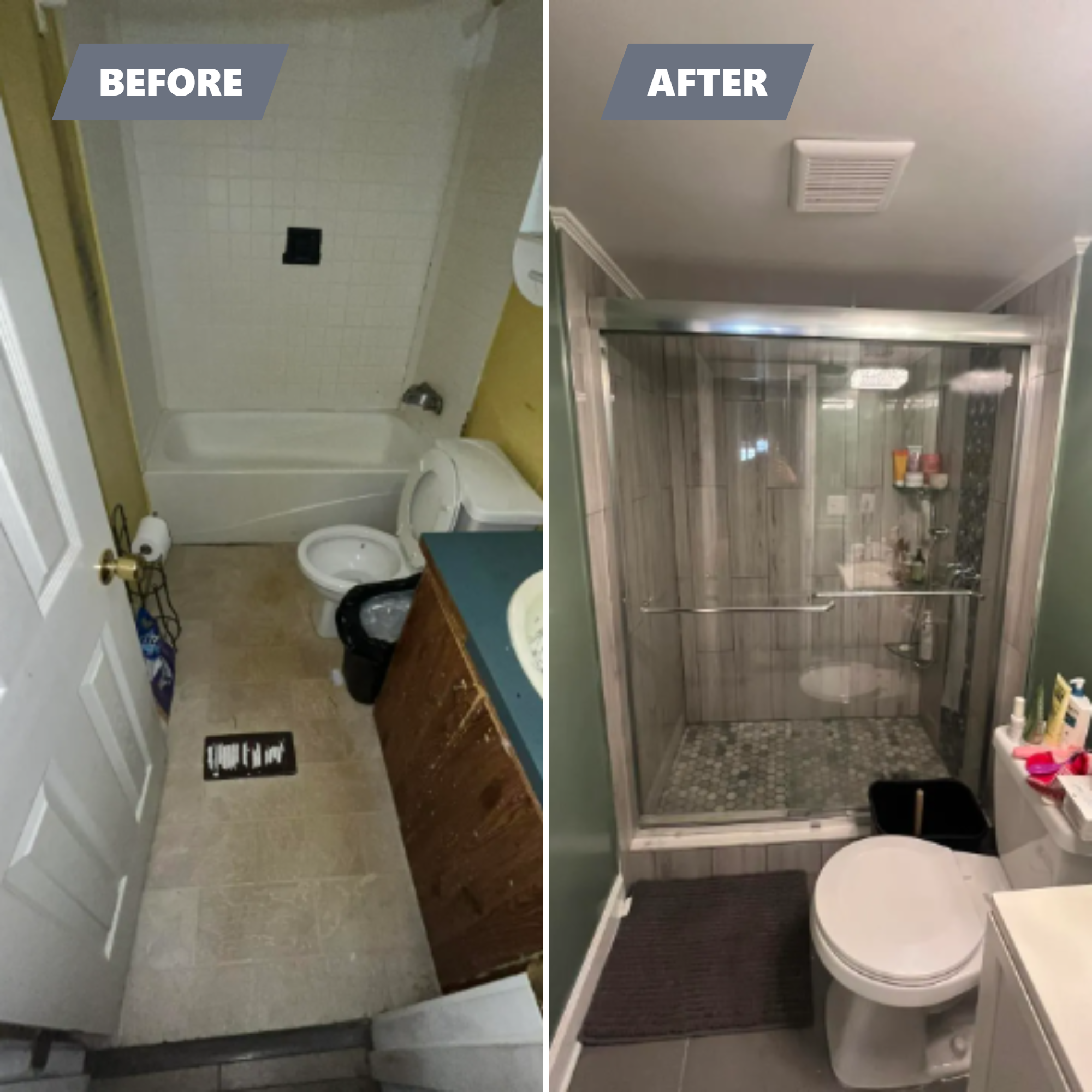 Before and After for A-L Tile in Saluda, SC