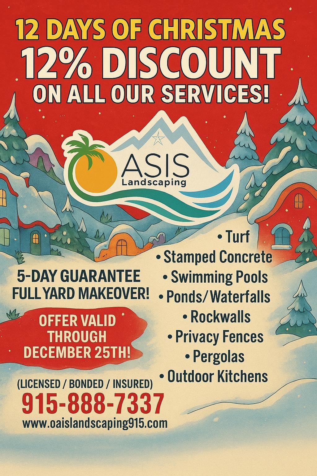  for Oasis Landscaping LLC in El Paso, TX