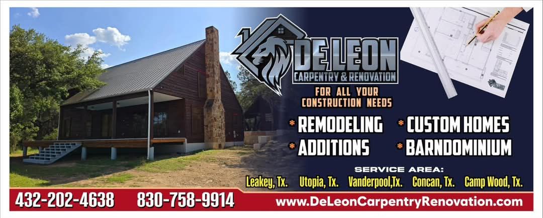 for De Leon Carpentry & Renovation  in Leakey, TX