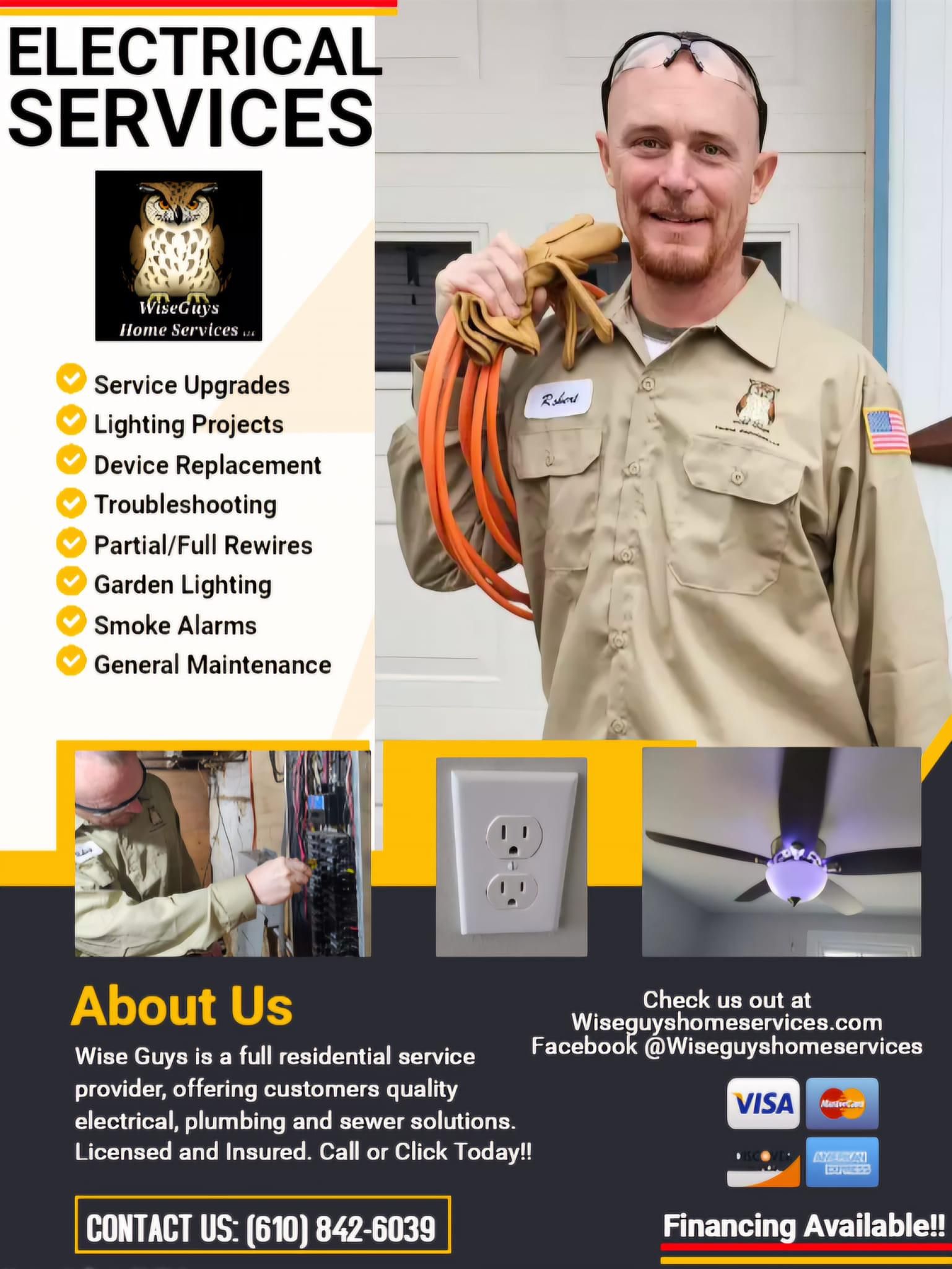 Electrical for Wise Guys Home Services LLC in Chester County, PA