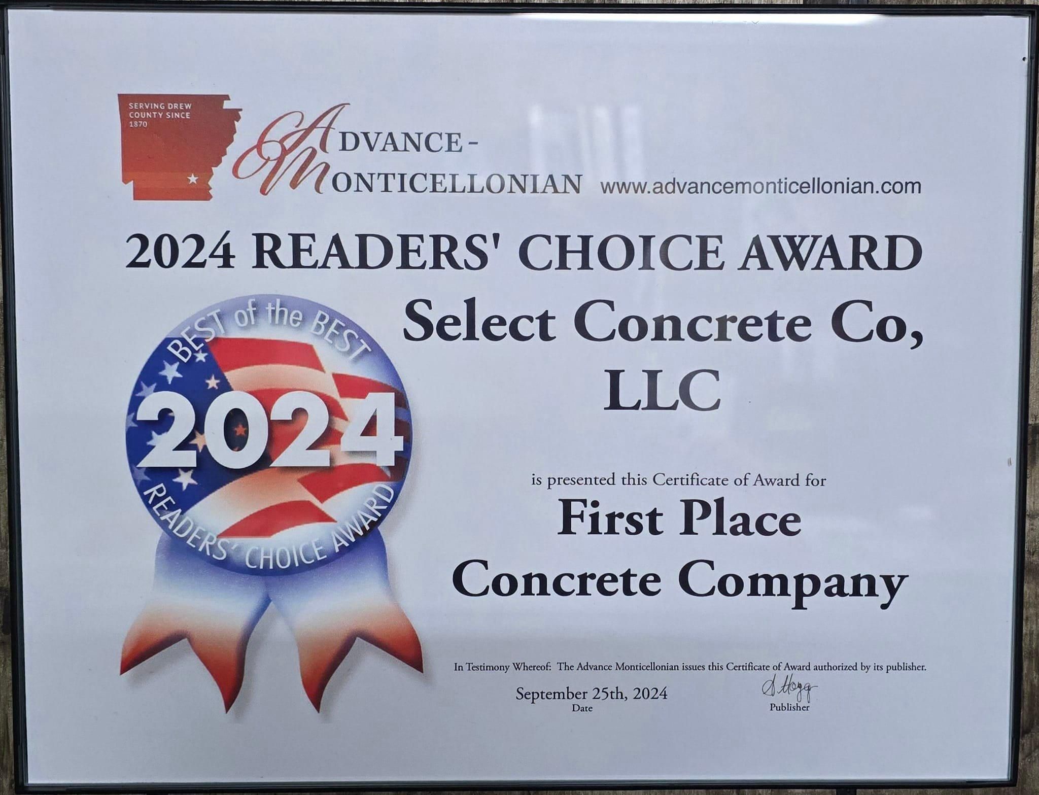  for Select Concrete Company LLC in Monticello, AR