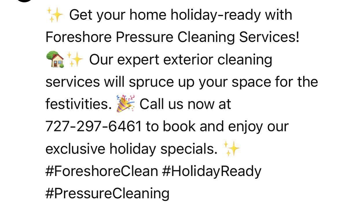  for Foreshore Pressure Cleaning Services Inc in Holiday, FL