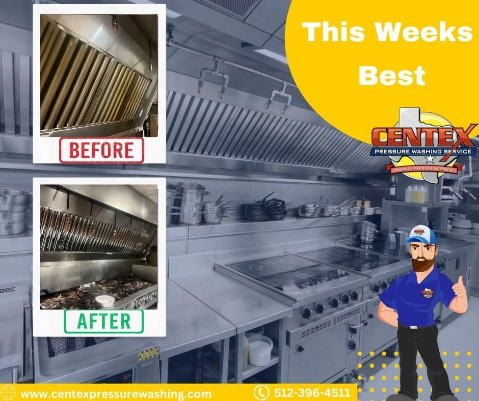 Commercial Kitchen Hood & Exhaust Vent Cleaning for Centex Pressure Washing Service in San Marcos, TX