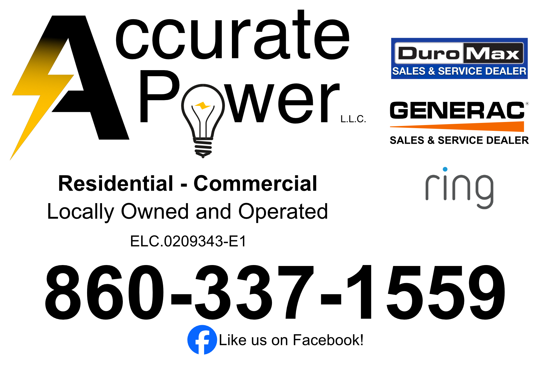  for Accurate Power in Mansfield Center, CT
