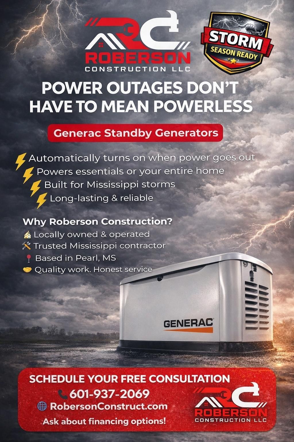  for Roberson Construction in Jackson, MS