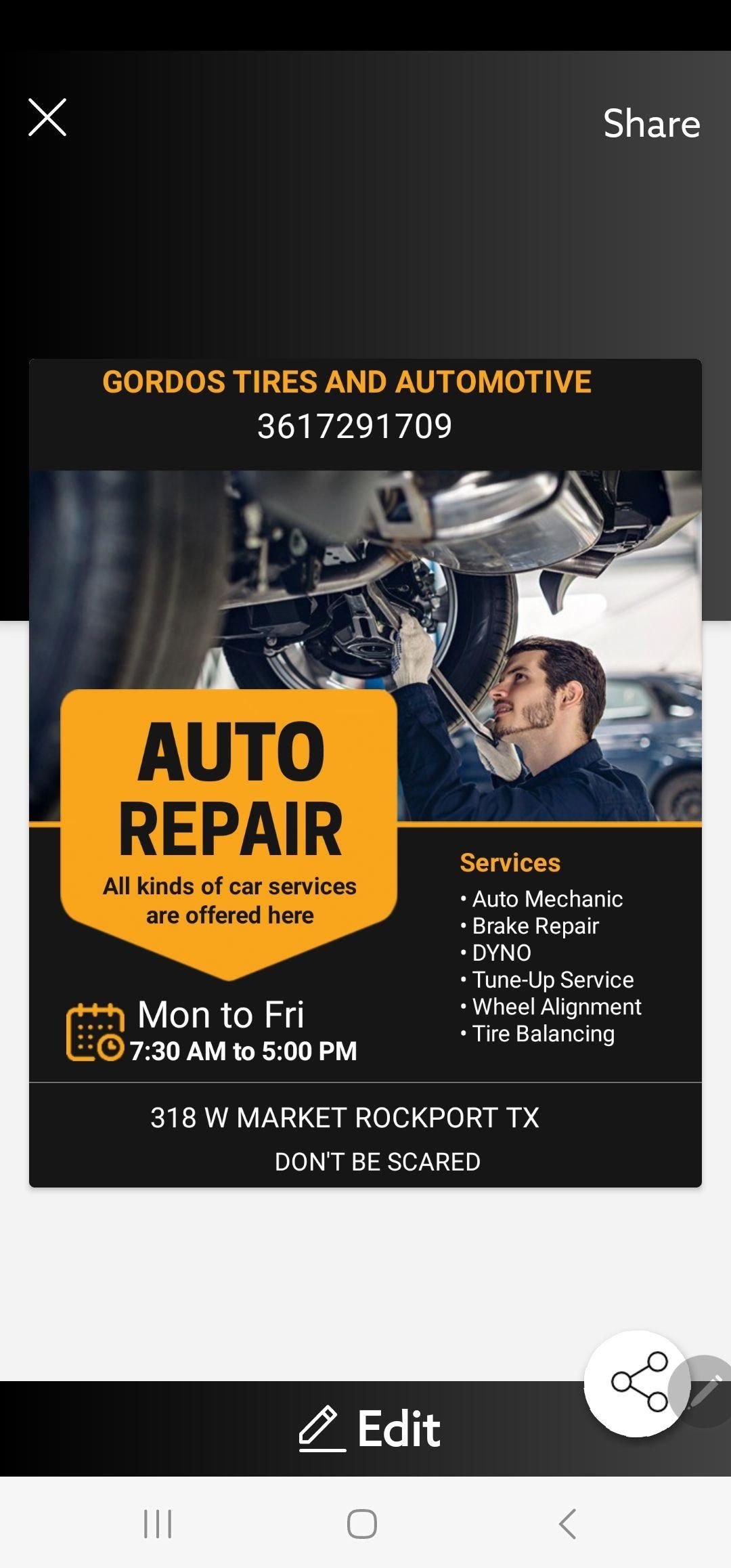  for Gordo's Tires and Automotive in Rockport, TX