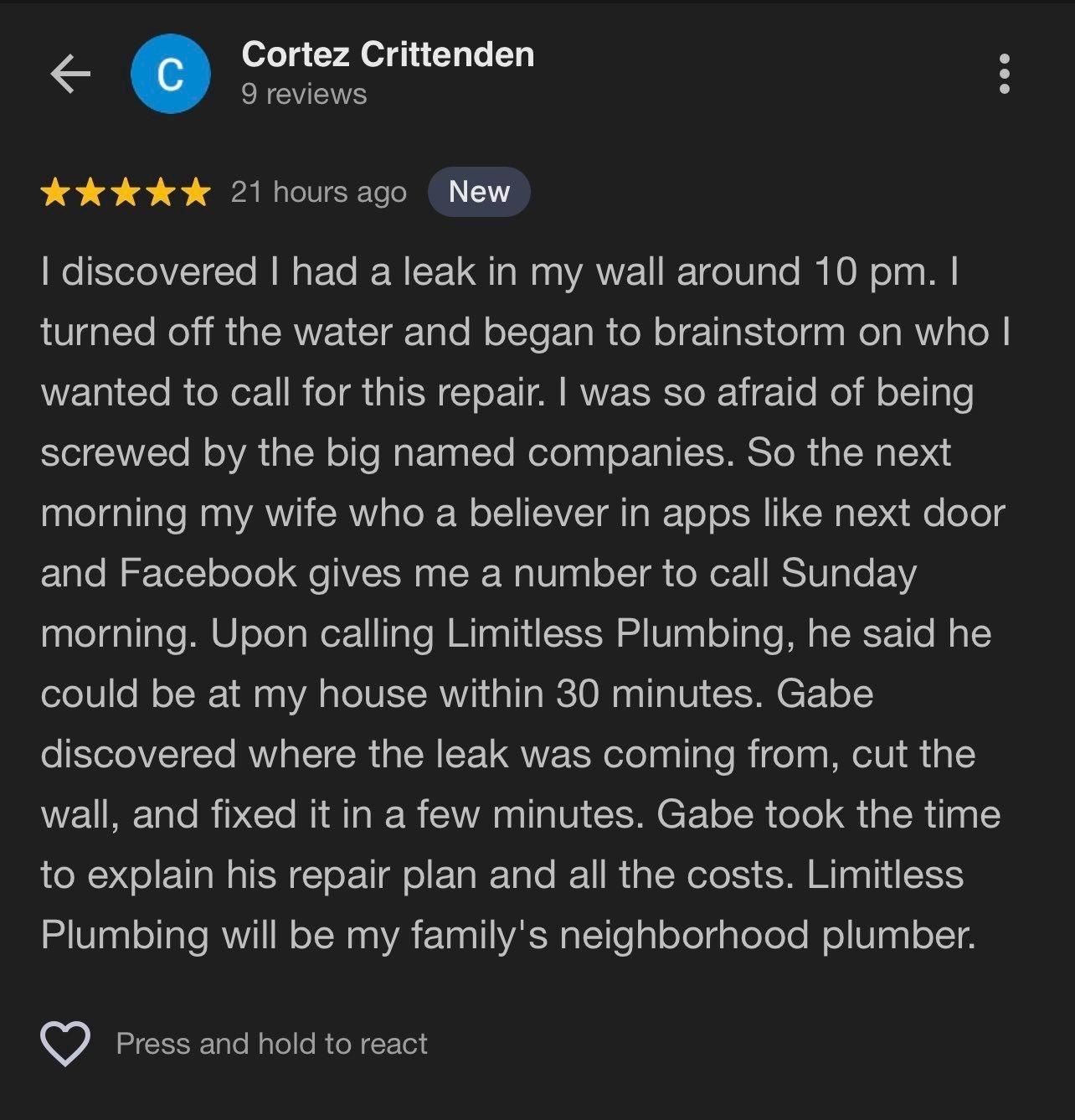  for Limitless Plumbing in Smyrna, TN