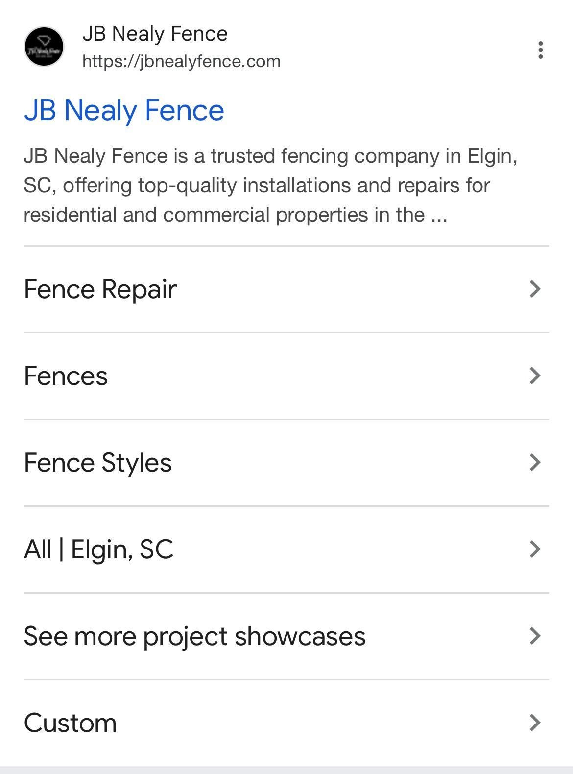  for JB Nealy Fence in Elgin, SC