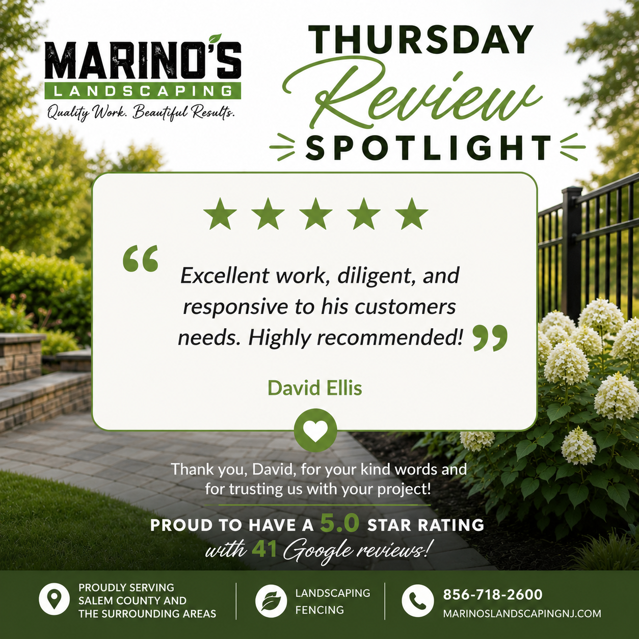  for Marino's Landscaping in Pennsville, NJ