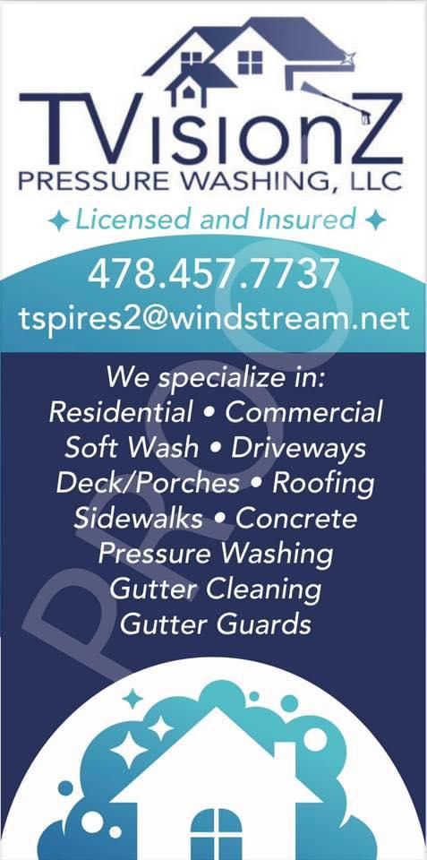 Residential Pressure Washing/Soft Washing for TVISIONZ Pressure Washing, LLC in Milledgeville,  GA