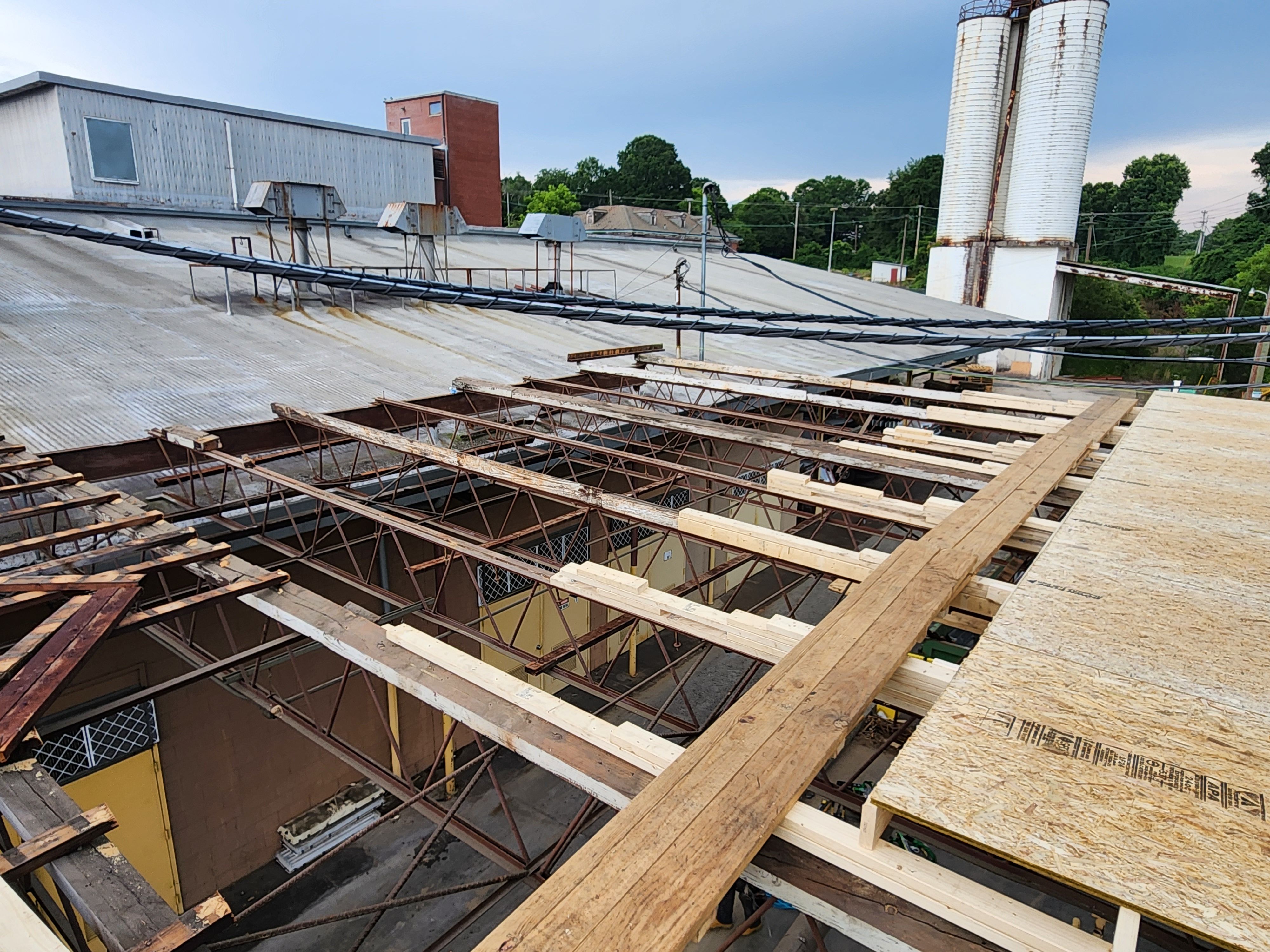 Industrial Plant Dock Roof Replacement for Merl's Construction LLC in Statesville, NC