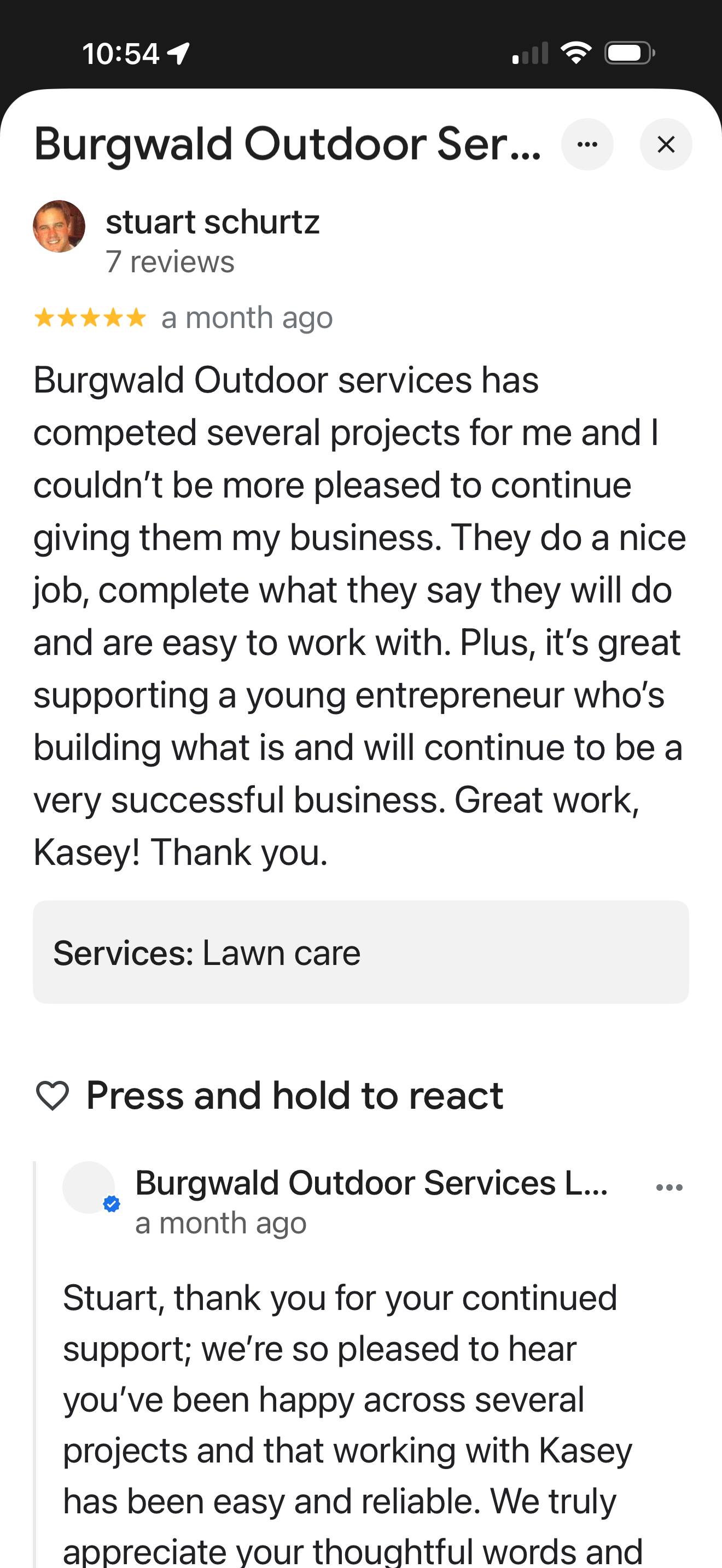  for Burgwald Outdoor Services in Blaine, MN