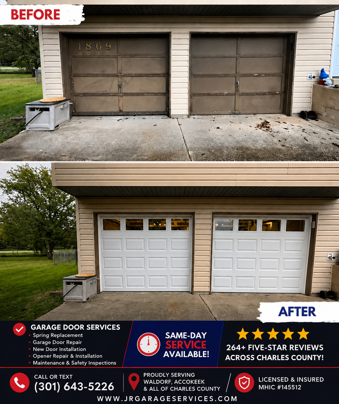  for JR Garage Door and Services in Charles County, MD