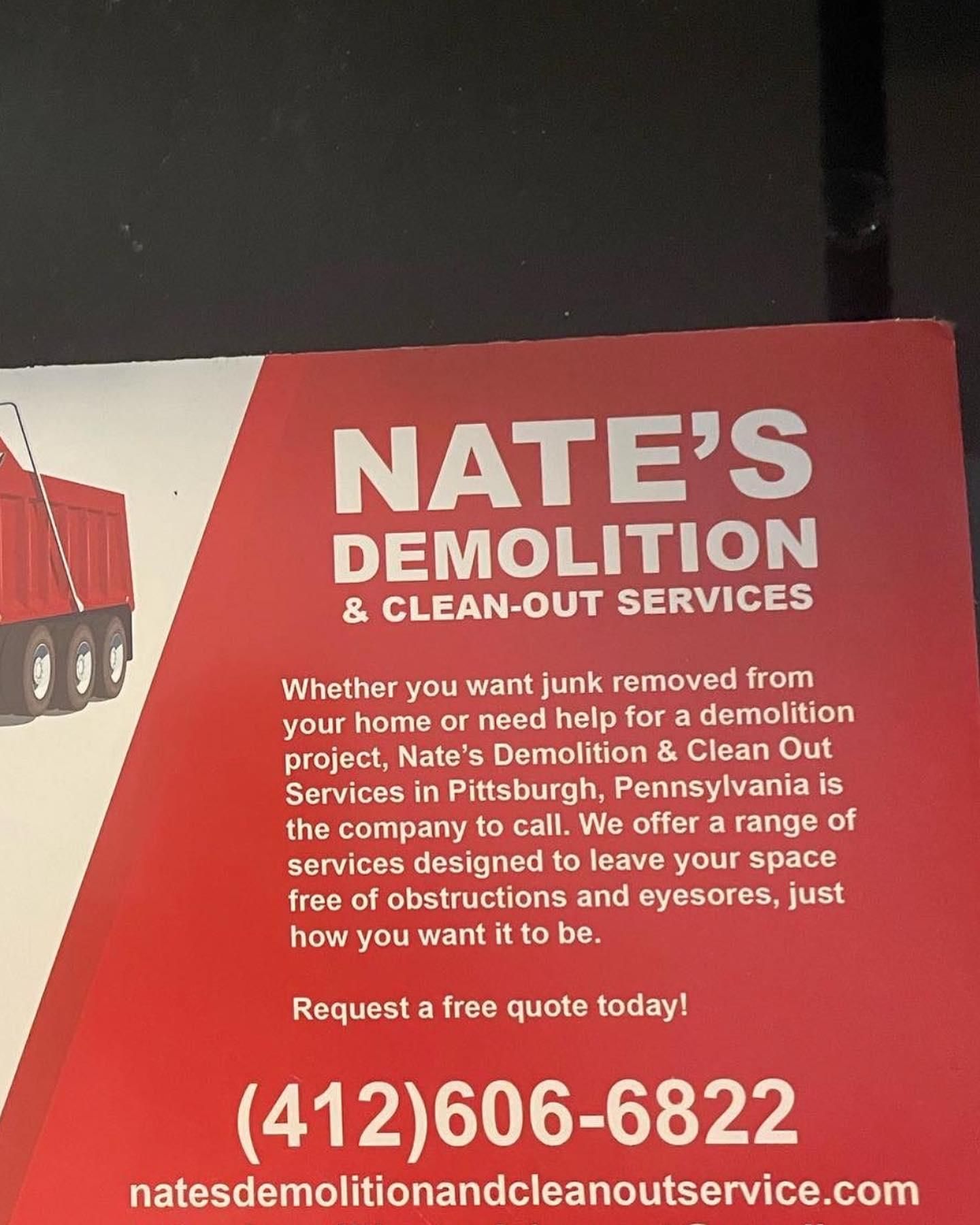  for Nates Demolition and Clean-Out Services LLC in Pittsburgh, PA