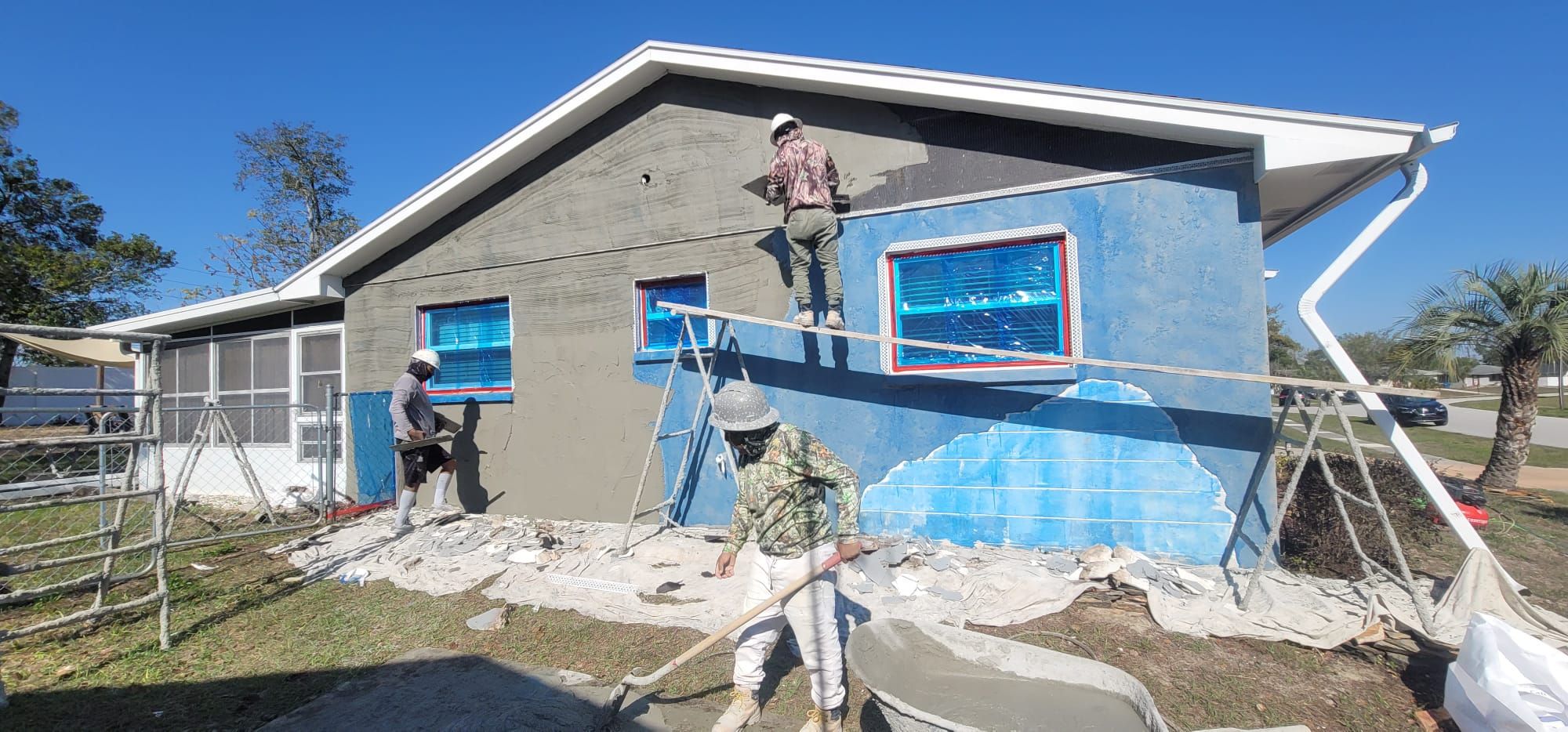 Stucco repairs for Refresh Painting in Wesley Chapel, FL
