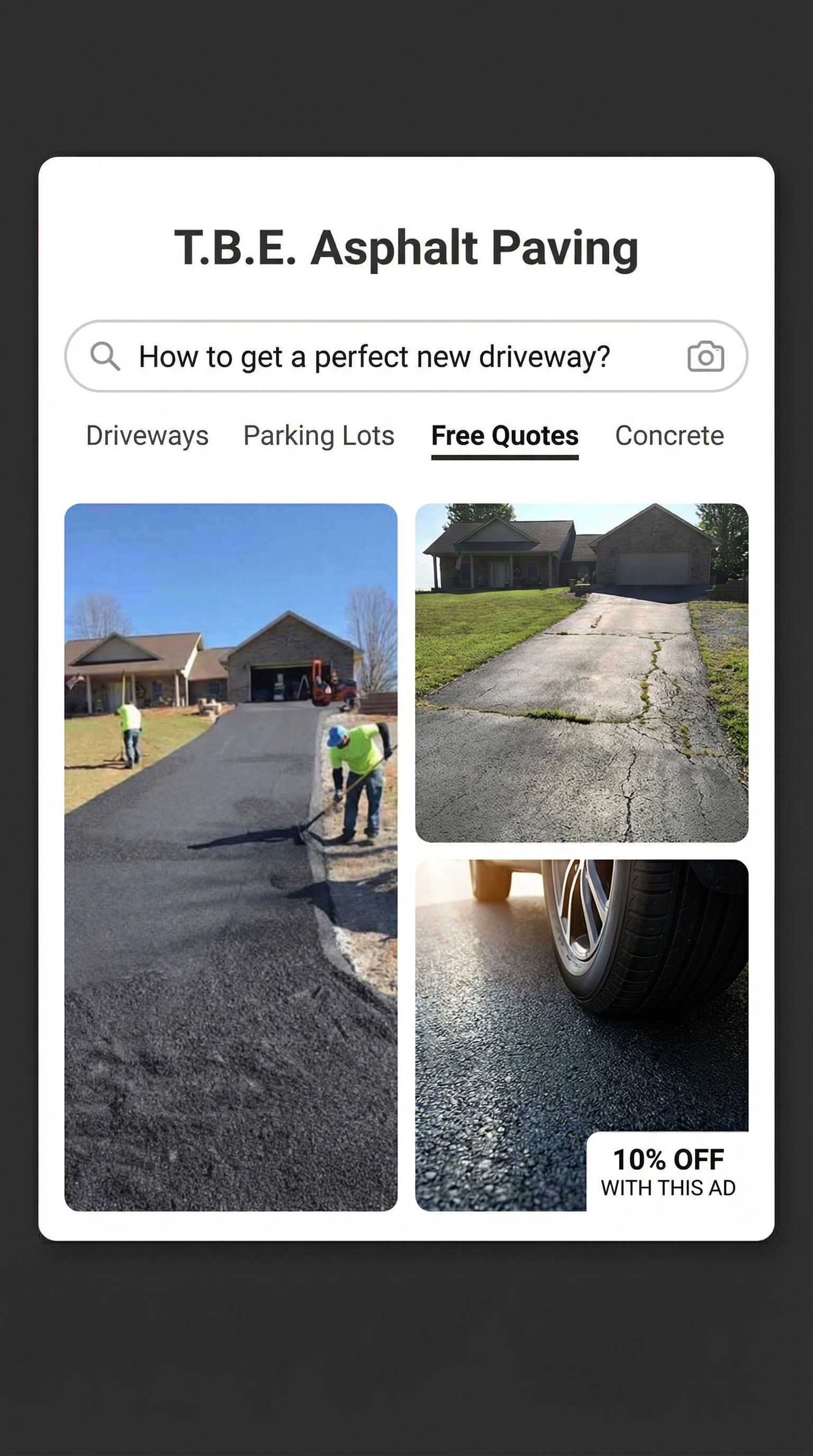  for T.B.E Asphalt Paving in Spring, TX