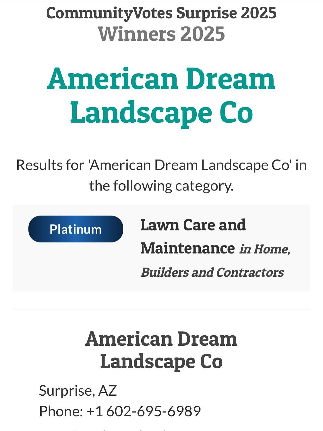  for American Dream Landscape Company in Surprise, AZ