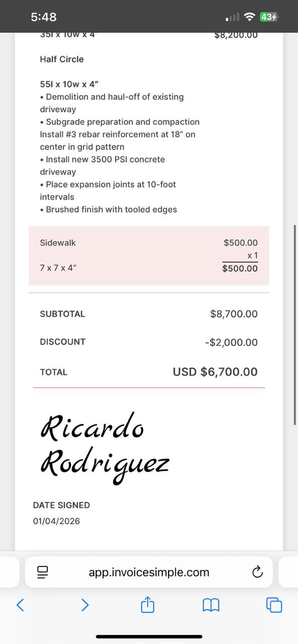  for Delarosa Concrete & Stamping in Pearland, TX