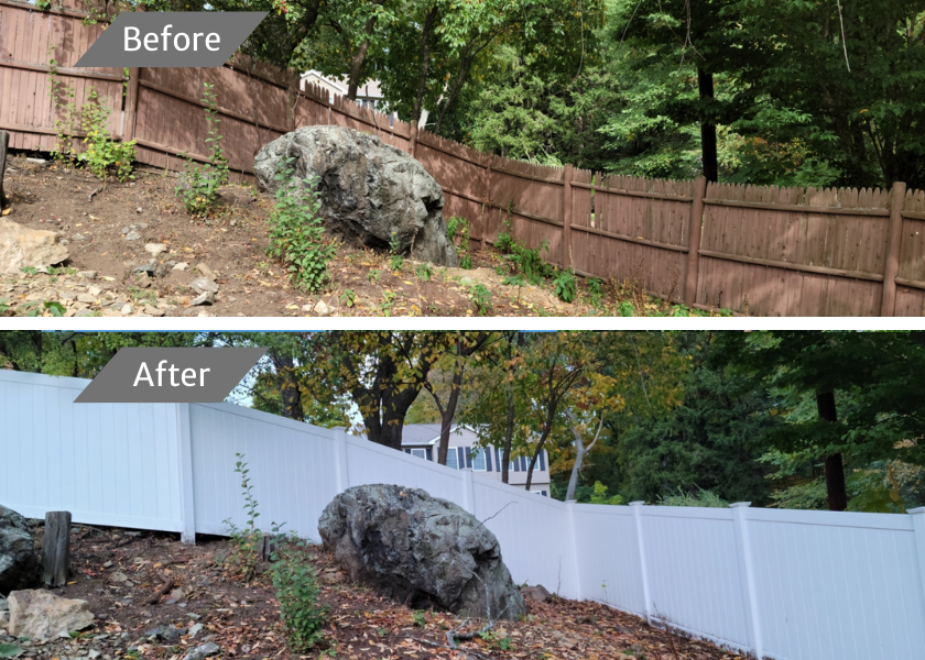 Before and After for Azorean Fence in Peabody, MA