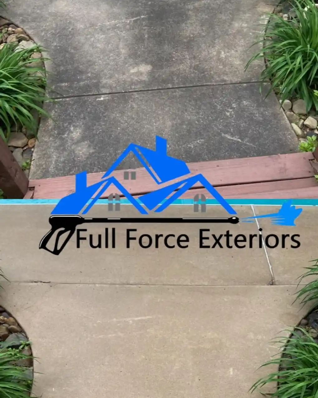 Driveway and Sidewalk Cleaning for Full Force Exteriors in Russellville, AR