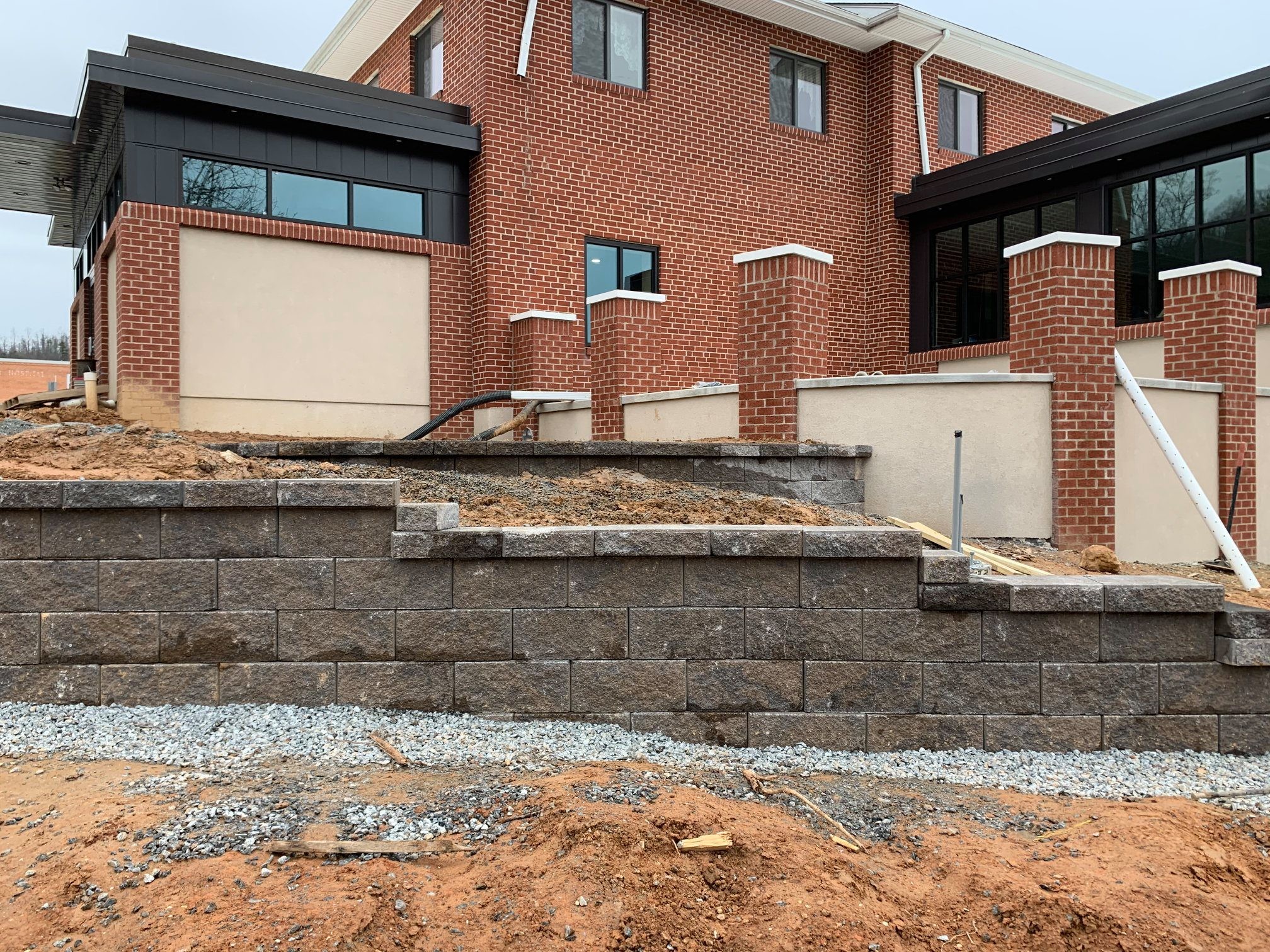 Retaining Wall Construction for HG Landscape Plus in Asheville, NC