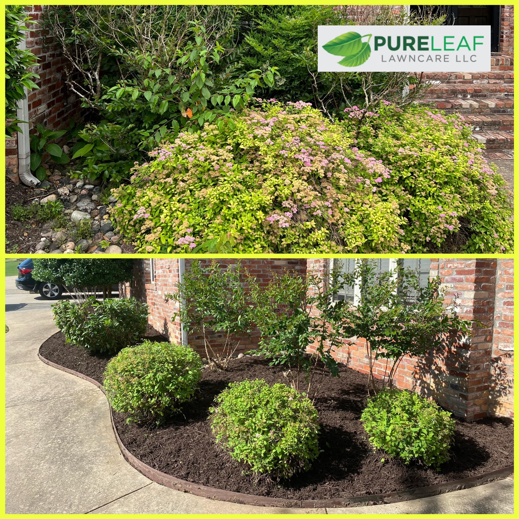 Mulch Installation for Pureleaf Lawncare LLC in Lowell, AR