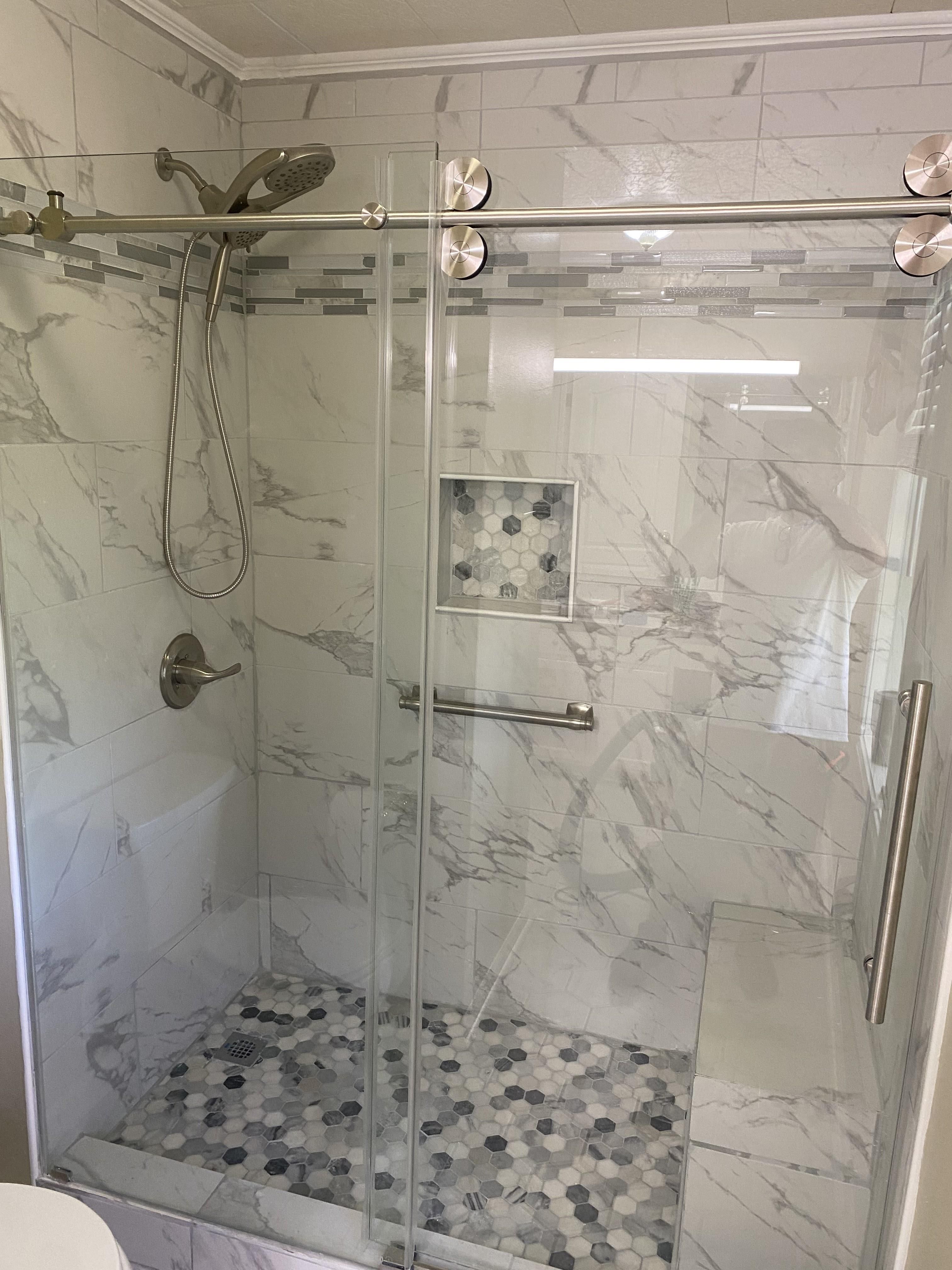 Custom tiled showers for Primeaux's Handyman Services in Youngsville, Louisiana