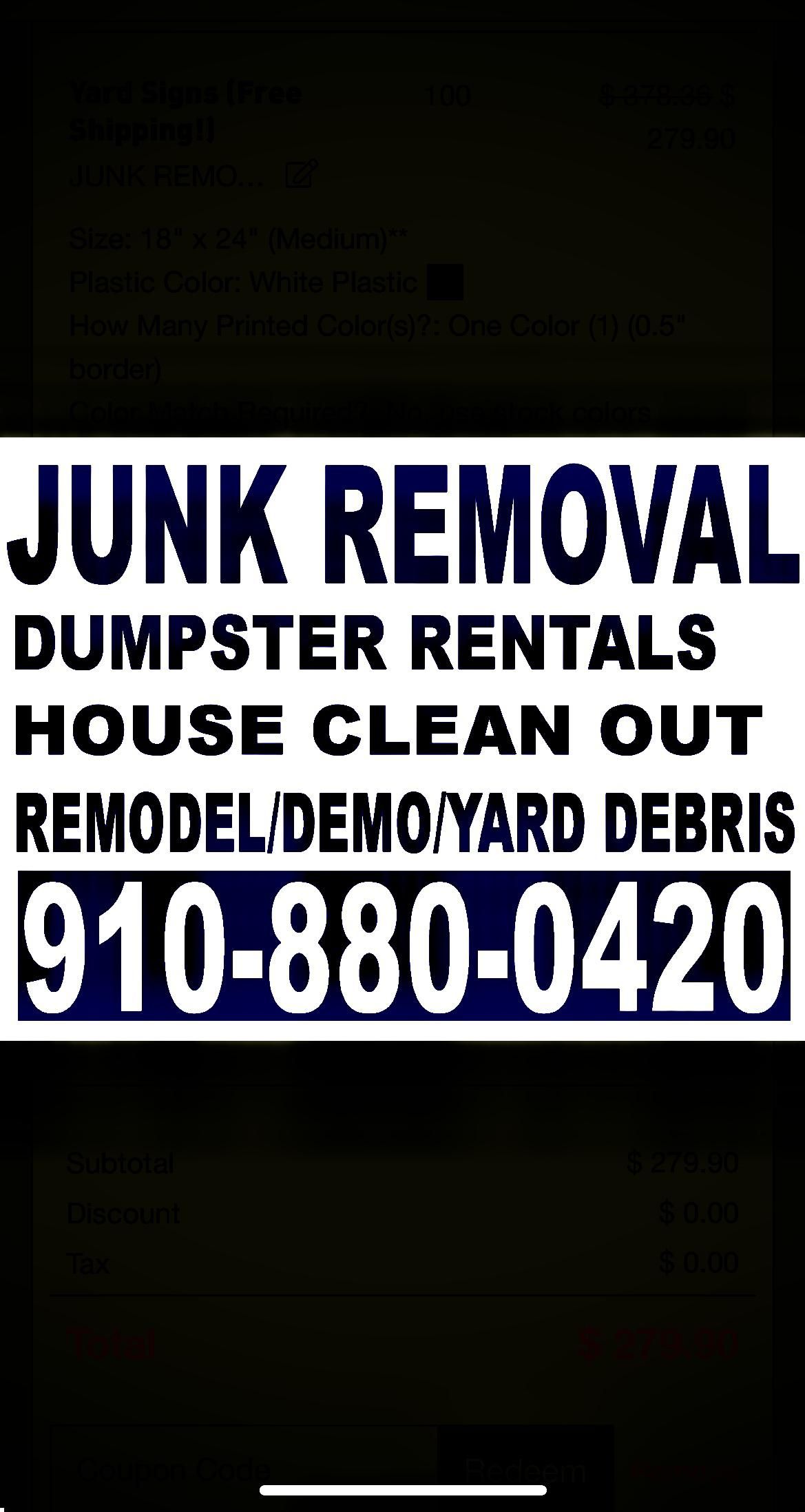 junk removal in Shallotte, NC RJL Dumpster Rentals & More LLC Home
