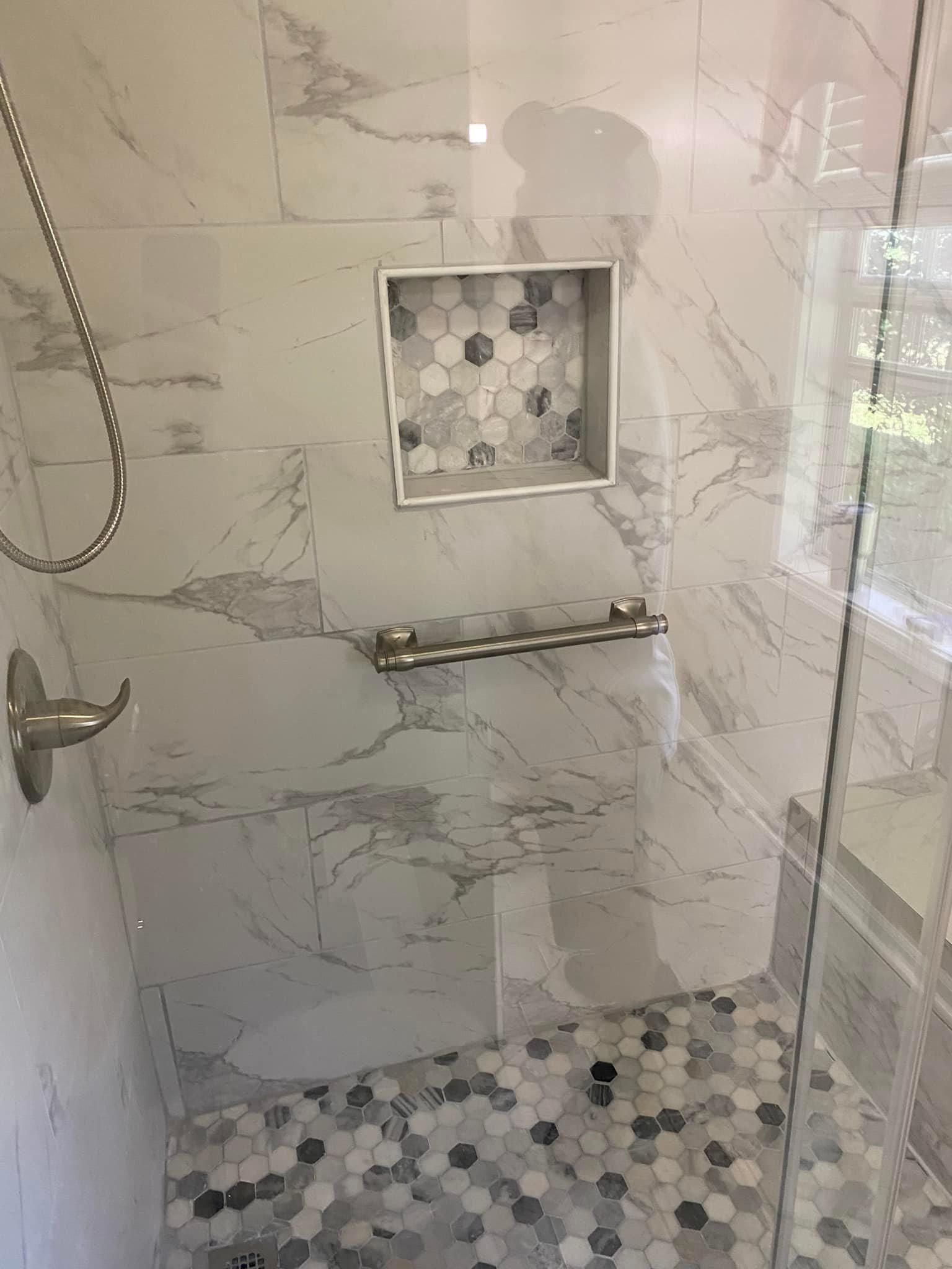 Custom tiled showers for Primeaux's Handyman Services in Youngsville, Louisiana