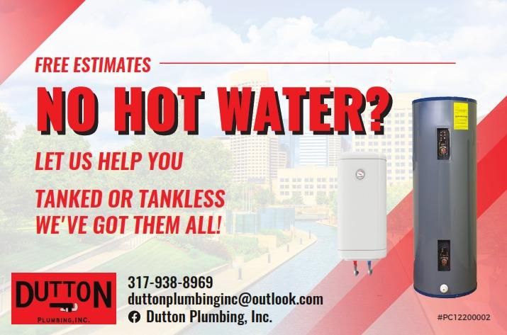 Water Heater & Tankless Water Heaters for Dutton Plumbing, Inc. in Whiteland, IN